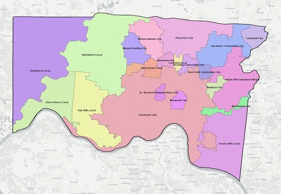 Hamilton County OH school district boundaries map