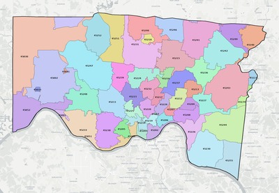 Hamilton County OH ZIP code boundaries map