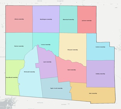 Hardin County OH townships and subdivisions map