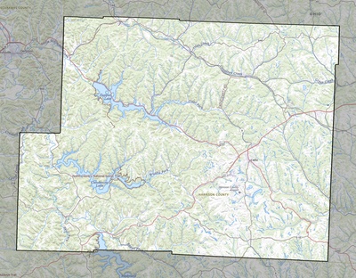 Harrison County OH USGS topo map