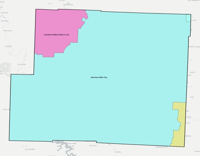 Harrison County OH school district boundaries map