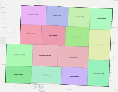 Harrison County OH townships and subdivisions map