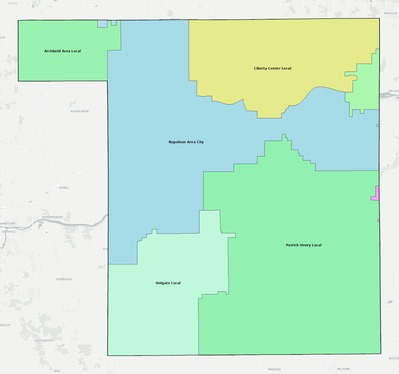 Henry County OH school district boundaries map