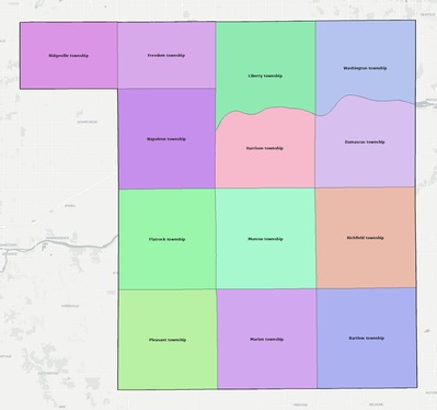 Henry County OH townships and subdivisions map