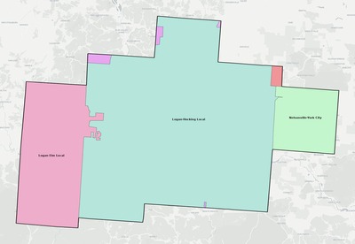 Hocking County OH school district boundaries map