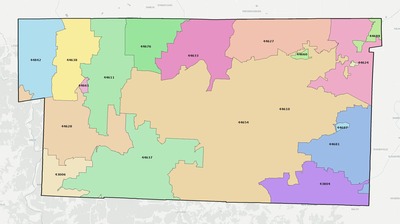Holmes County OH ZIP code boundaries map
