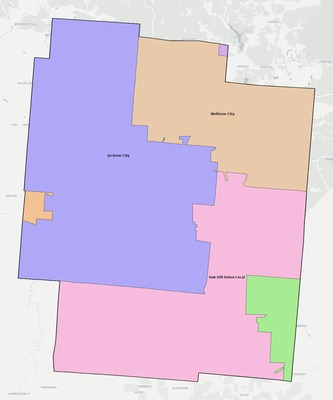 Jackson County OH school district boundaries map