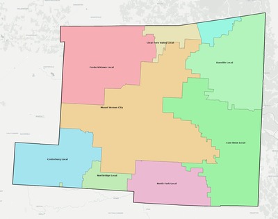 Knox County OH school district boundaries map