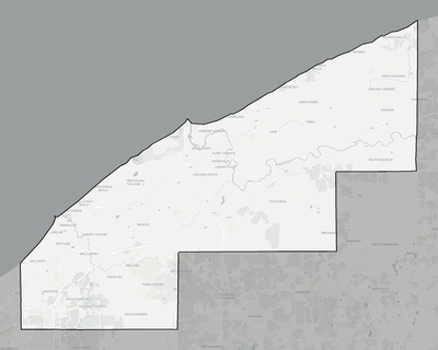 Lake County OH county basemap context