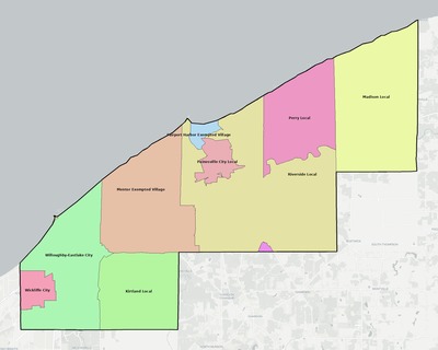 Lake County OH school district boundaries map