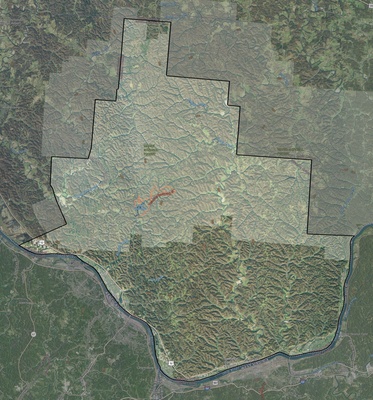 Lawrence County OH USGS imagery and topo map