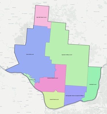 Lawrence County OH school district boundaries map