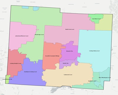 Licking County OH school district boundaries map