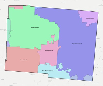 Logan County OH school district boundaries map