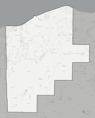 Lorain County OH county basemap context