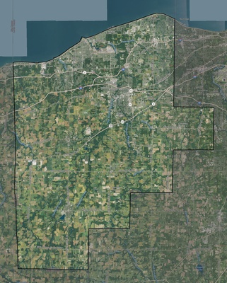 Lorain County OH USGS imagery and topo map
