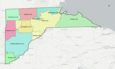 Lucas County OH school district boundaries map