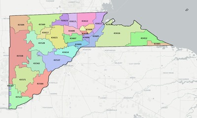 Lucas County OH ZIP code boundaries map