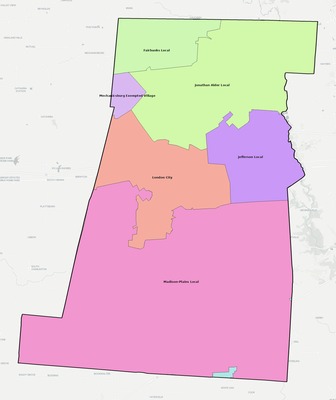 Madison County OH school district boundaries map