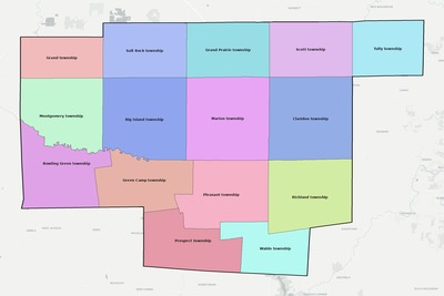 Marion County OH townships and subdivisions map