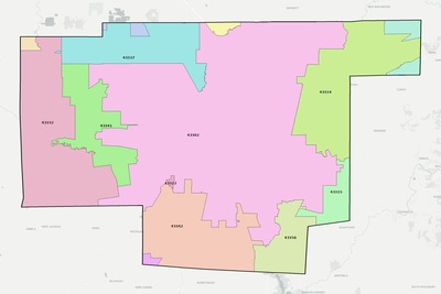 Marion County OH ZIP code boundaries map