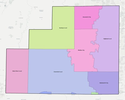 Medina County OH school district boundaries map