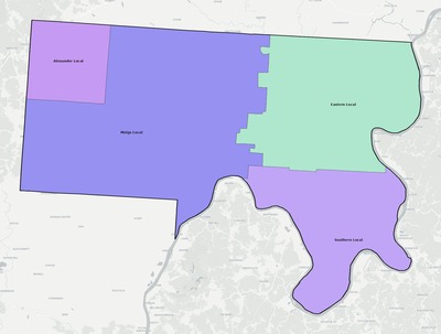 Meigs County OH school district boundaries map