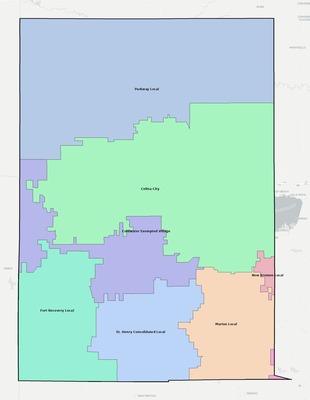 Mercer County OH school district boundaries map