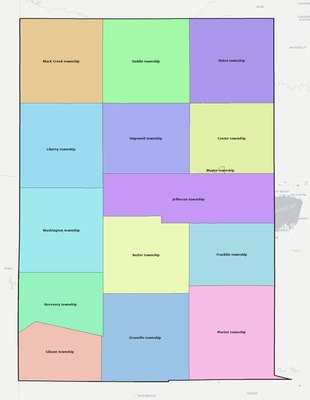 Mercer County OH townships and subdivisions map