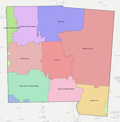 Miami County OH school district boundaries map