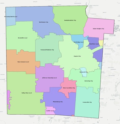 Montgomery County OH school district boundaries map