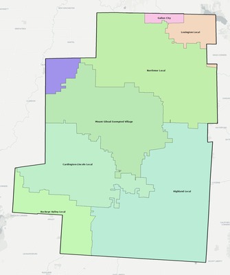 Morrow County OH school district boundaries map