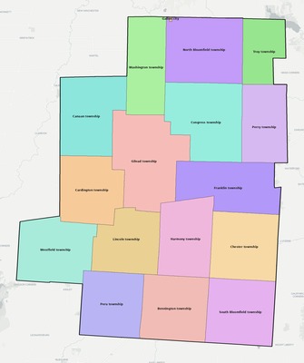 Morrow County OH townships and subdivisions map
