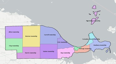 Ottawa County OH townships and subdivisions map