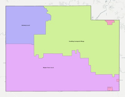 Paulding County OH school district boundaries map