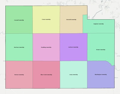 Paulding County OH townships and subdivisions map