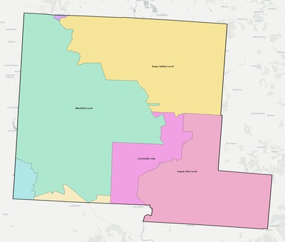 Pickaway County OH school district boundaries map