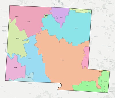 Pickaway County OH ZIP code boundaries map
