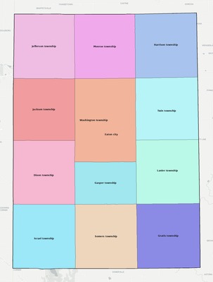 Preble County OH townships and subdivisions map