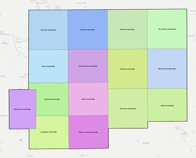 Putnam County OH townships and subdivisions map