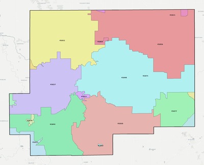Putnam County OH ZIP code boundaries map