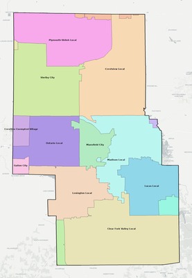 Richland County OH school district boundaries map