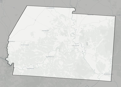 Ross County OH county basemap context
