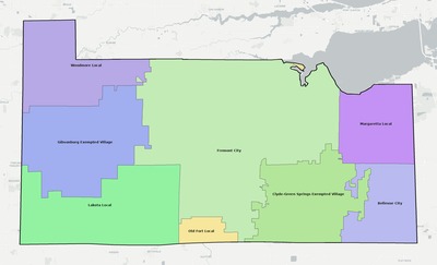 Sandusky County OH school district boundaries map