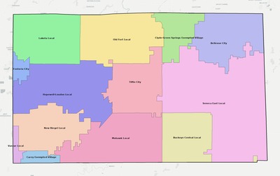 Seneca County OH school district boundaries map