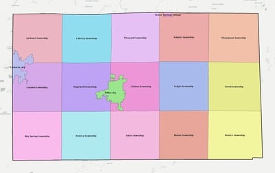 Seneca County OH townships and subdivisions map