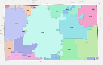 Seneca County OH ZIP code boundaries map
