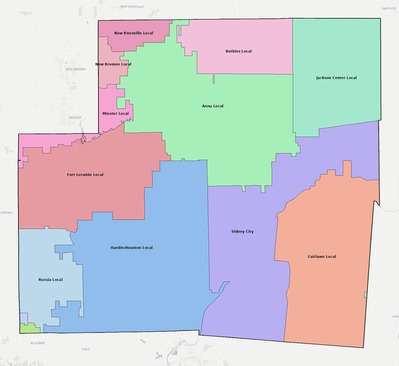 Shelby County OH school district boundaries map