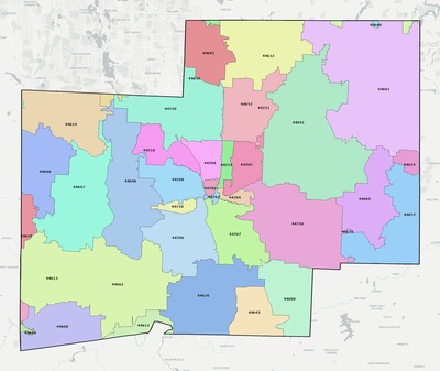 Stark County OH ZIP code boundaries map