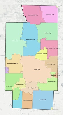 Summit County OH school district boundaries map